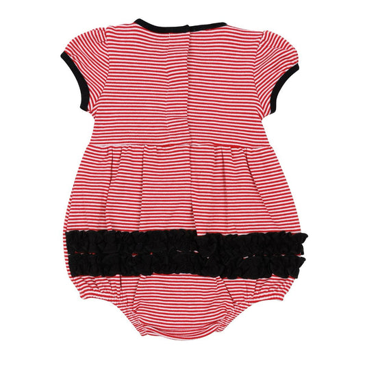 Bulldog Pride Applique Red Ruffle S/S Bubble