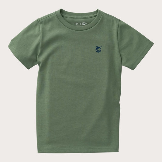 Kid's Short Sleeve Cotton T-Shirt- Hedge Green