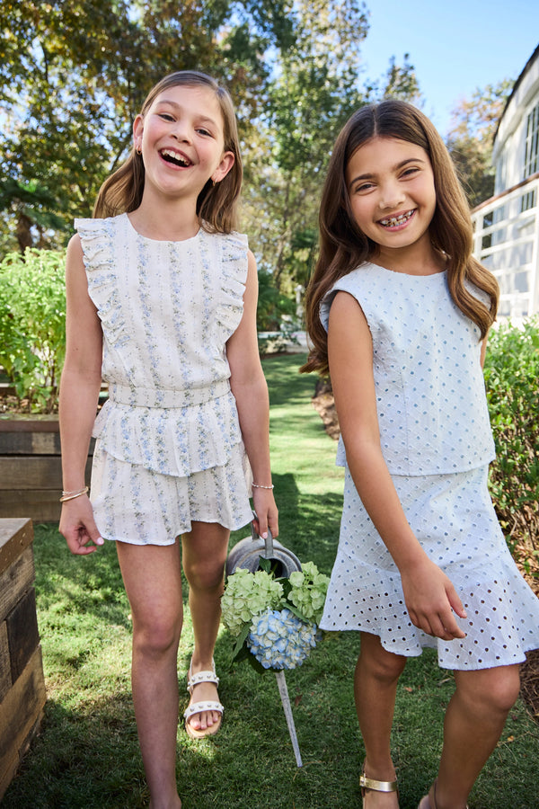 Cleo Dress Light Aqua Eyelet