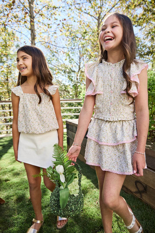 Talia Top Cream Ditsy