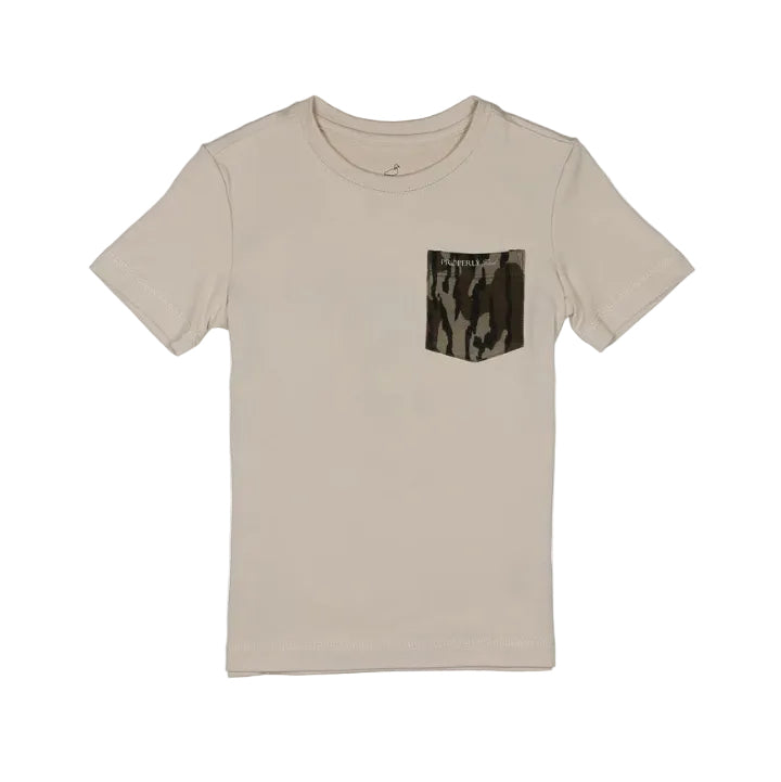Boys Ravine Pocket Tee SS Mossy Oak Dove