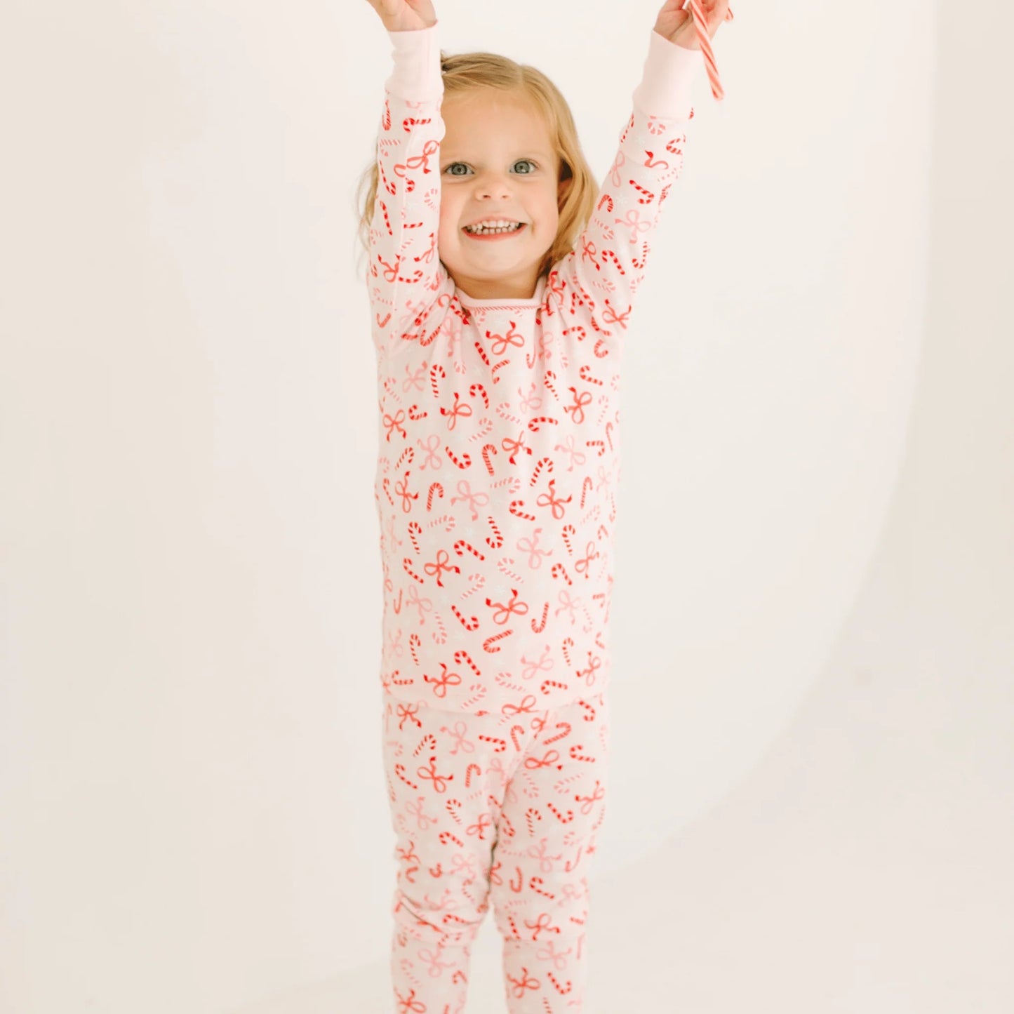 Candy Cane Lane Long Pajamas Red