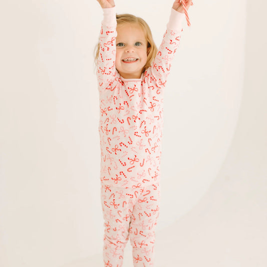 Candy Cane Lane Long Pajamas Red