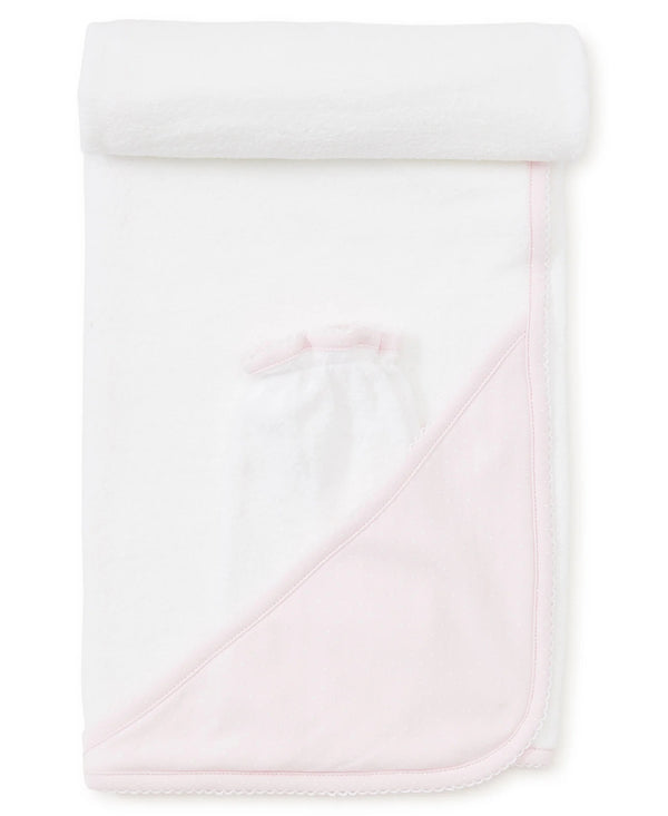 Pink/White New Kissy Dots Hooded Towel & Mitt Set