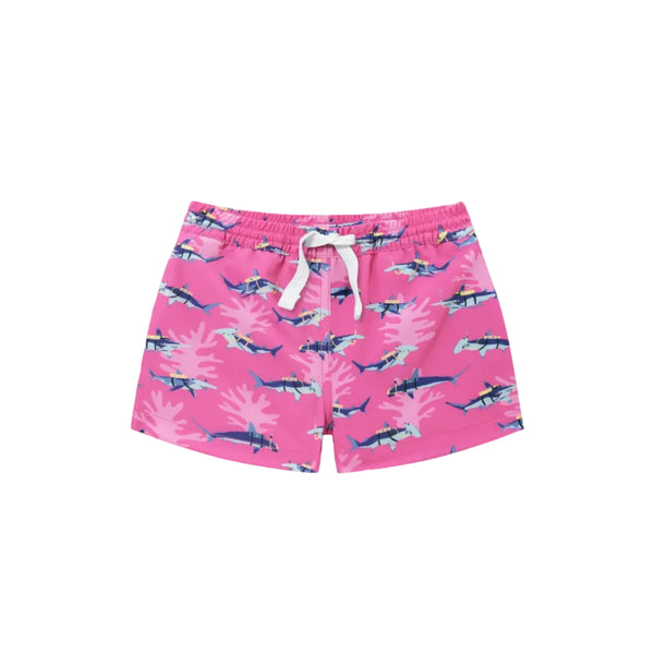 The Lil Great Pink Shark- Swim Trunk