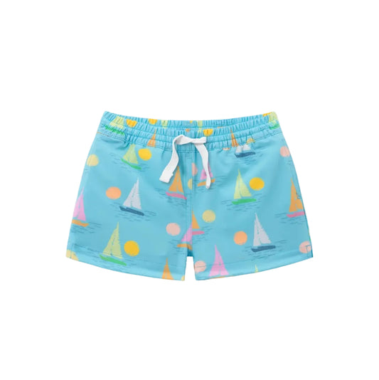The Lil Come Sail Aways- Swim Trunk- Light Blue