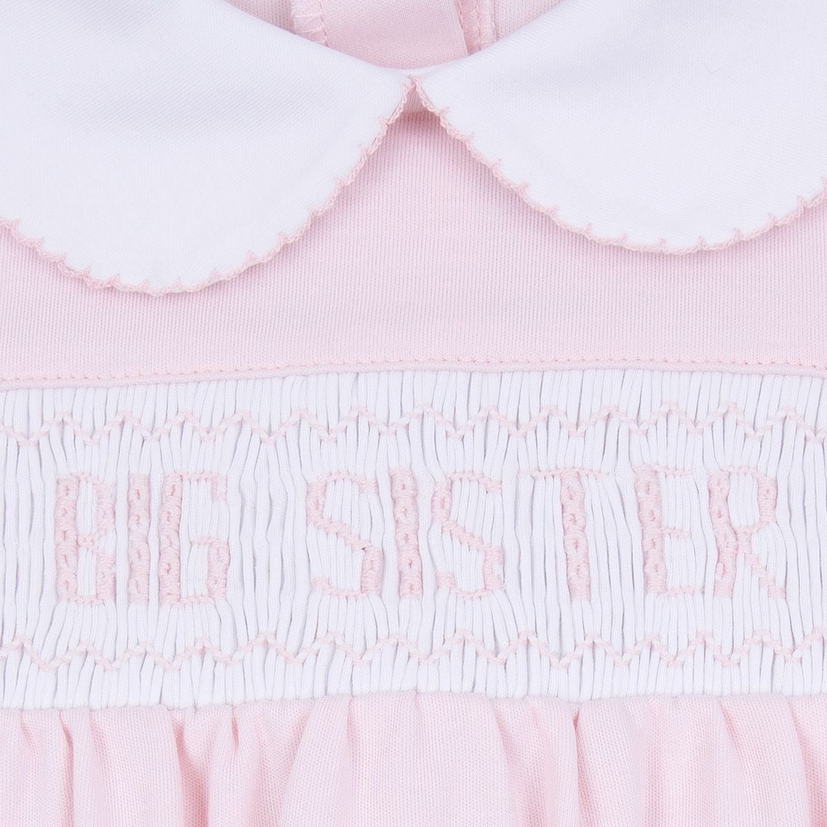 Big Sister Smocked Short Sleeve Dress - Pink