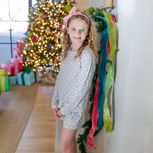 Sophie Girls' Short Set-Mod Holiday Pink