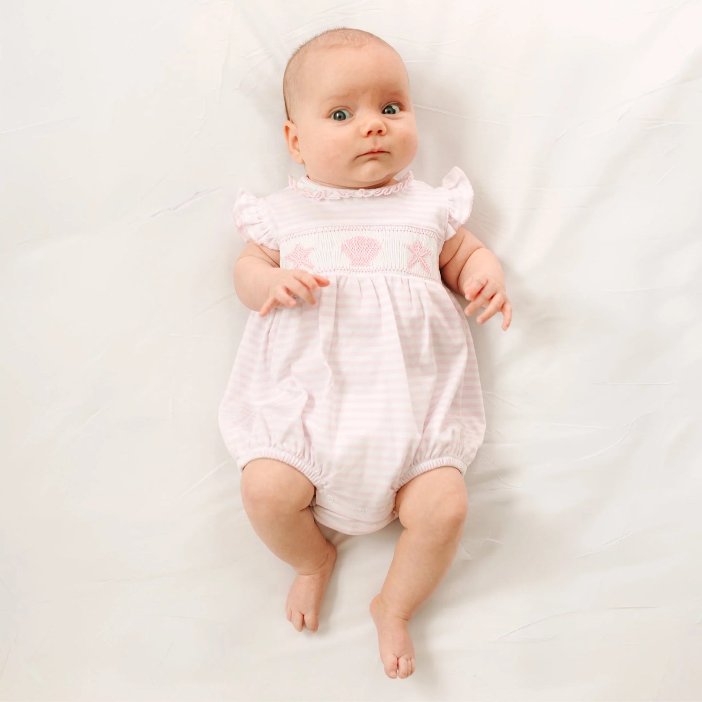 Coastal Treasures Smocked Bubble- Pink