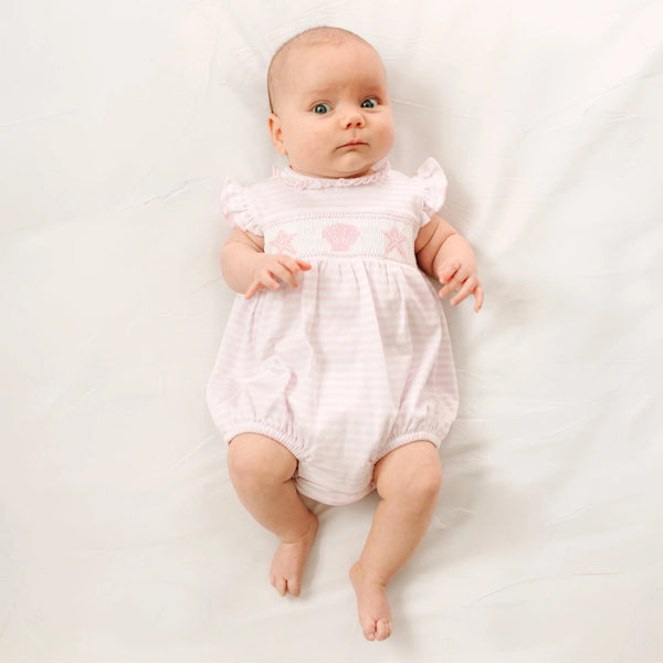Coastal Treasures Smocked Bubble- Pink