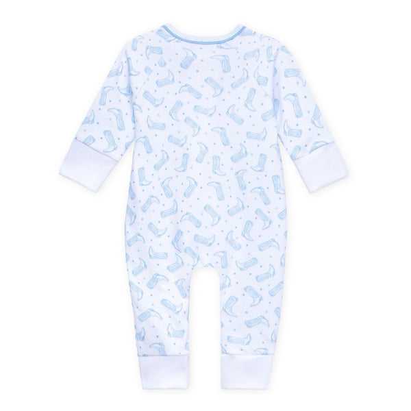 Darling Cowboy Boots Light Blue Print Zip Playsuit