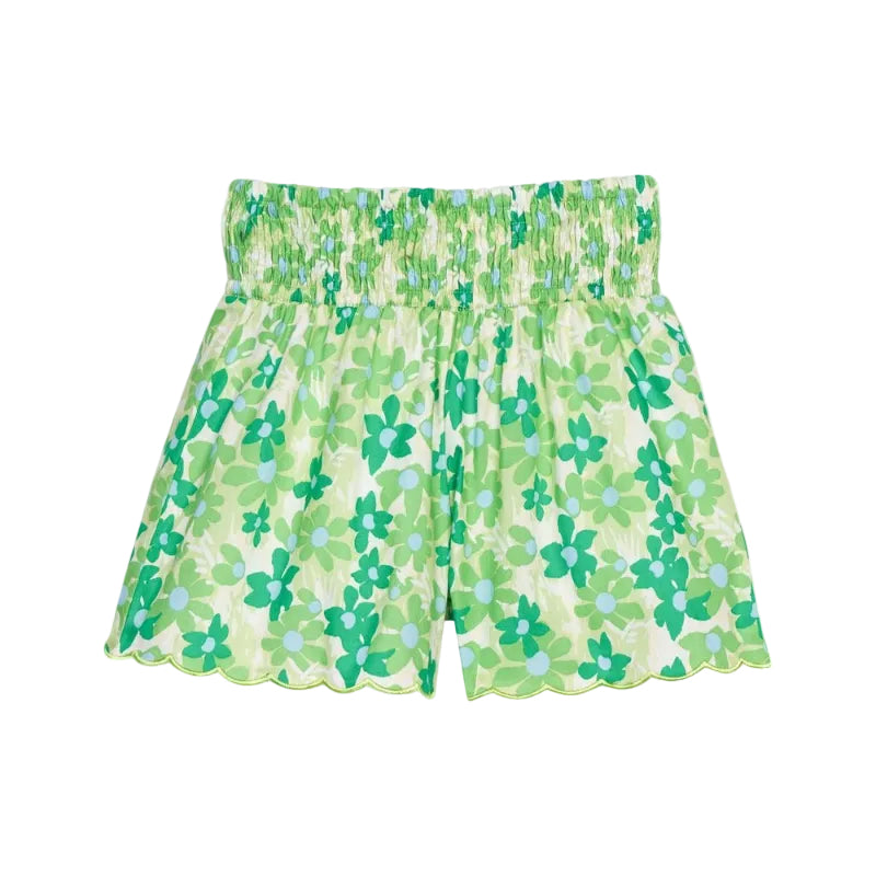 Shirred Shorts- Greenspring Groovy Floral