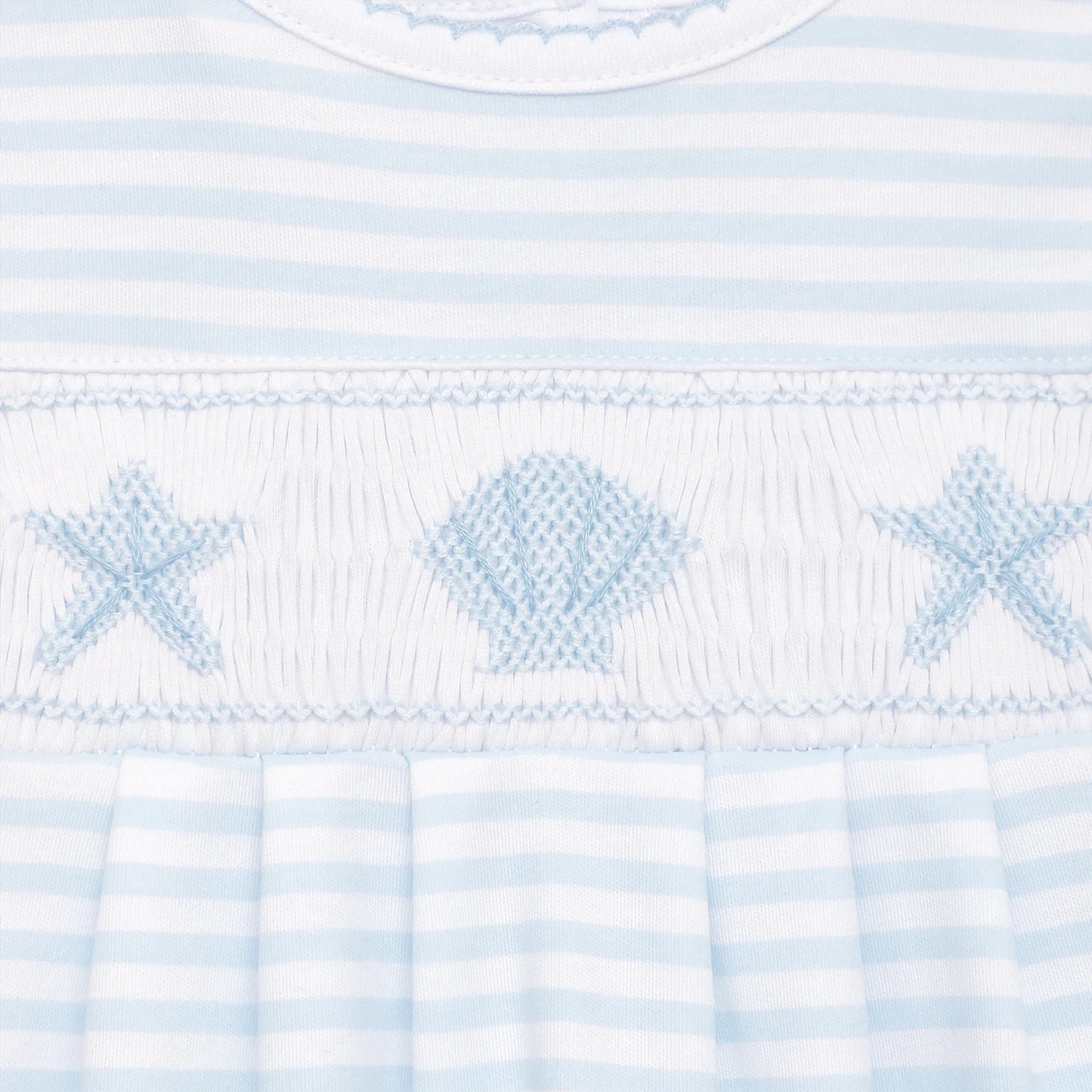 Coastal Treasures Smocked Bubble, Light Blue