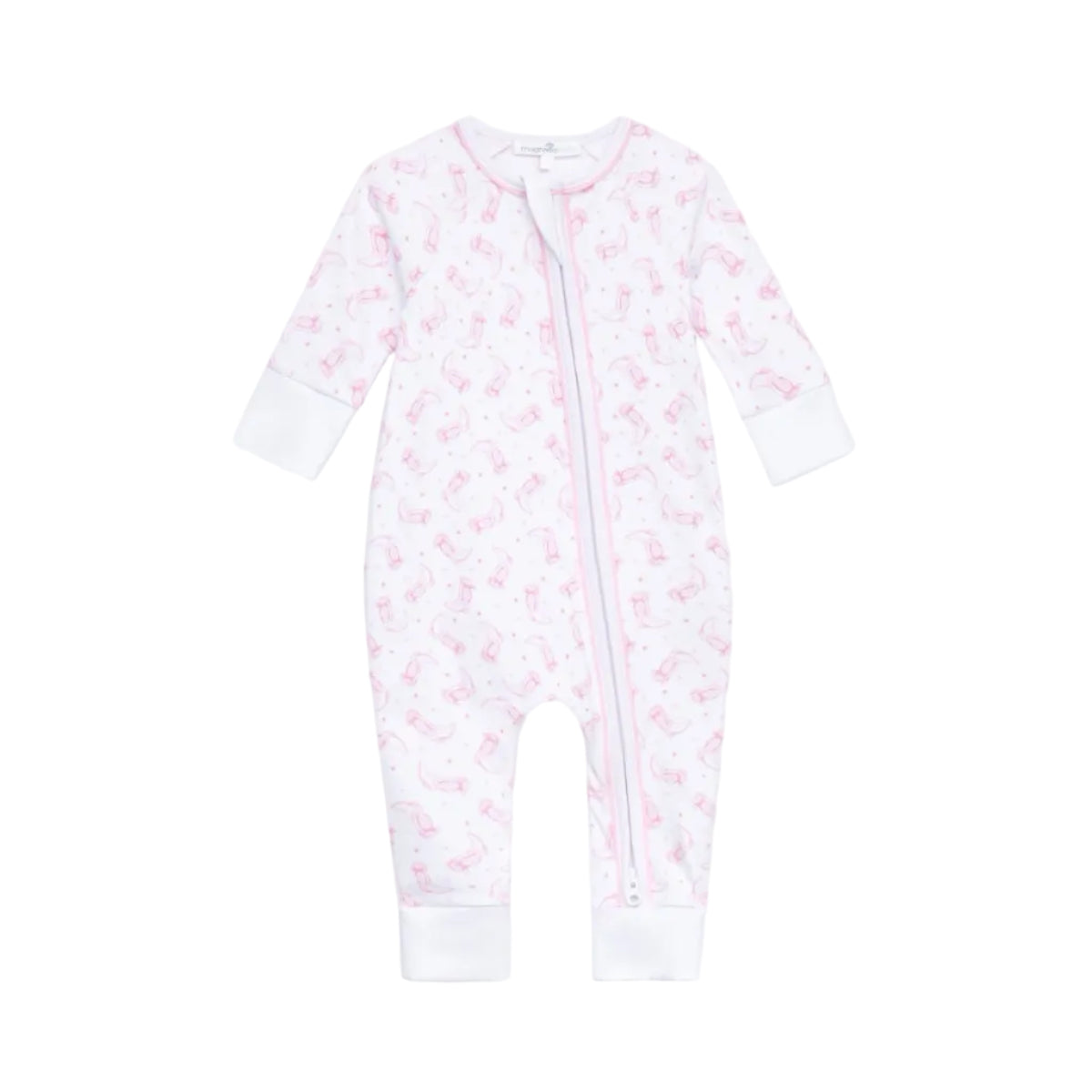 Darling Cowboy Boots Pink Print Zip Playsuit