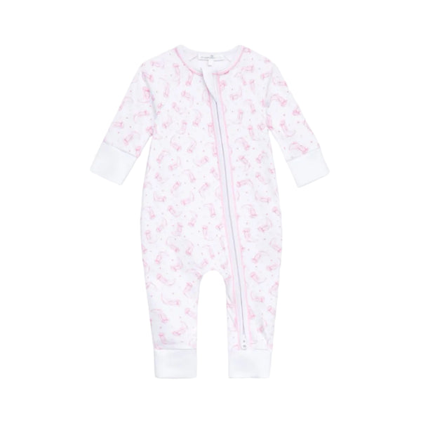 Darling Cowboy Boots Pink Print Zip Playsuit