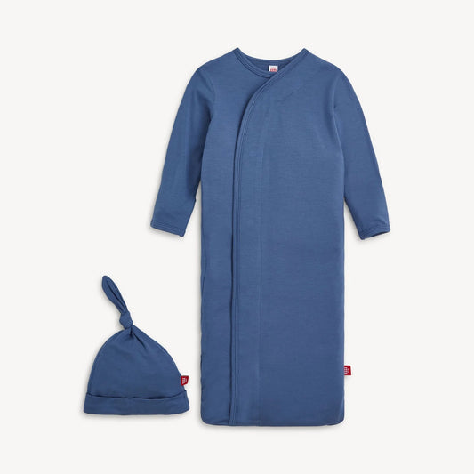 Bainbridge Blue Modal Magnetic Cozy Sleeper Gown + Hat Set