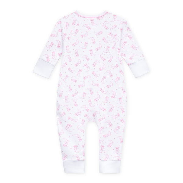 Darling Cowboy Boots Pink Print Zip Playsuit