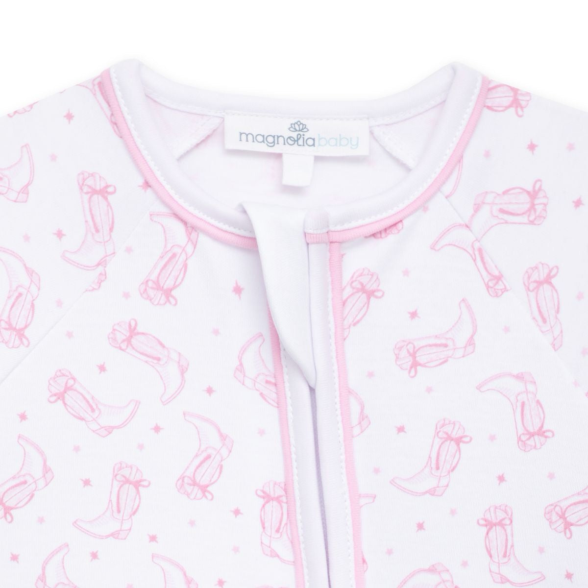 Darling Cowboy Boots Pink Print Zip Playsuit