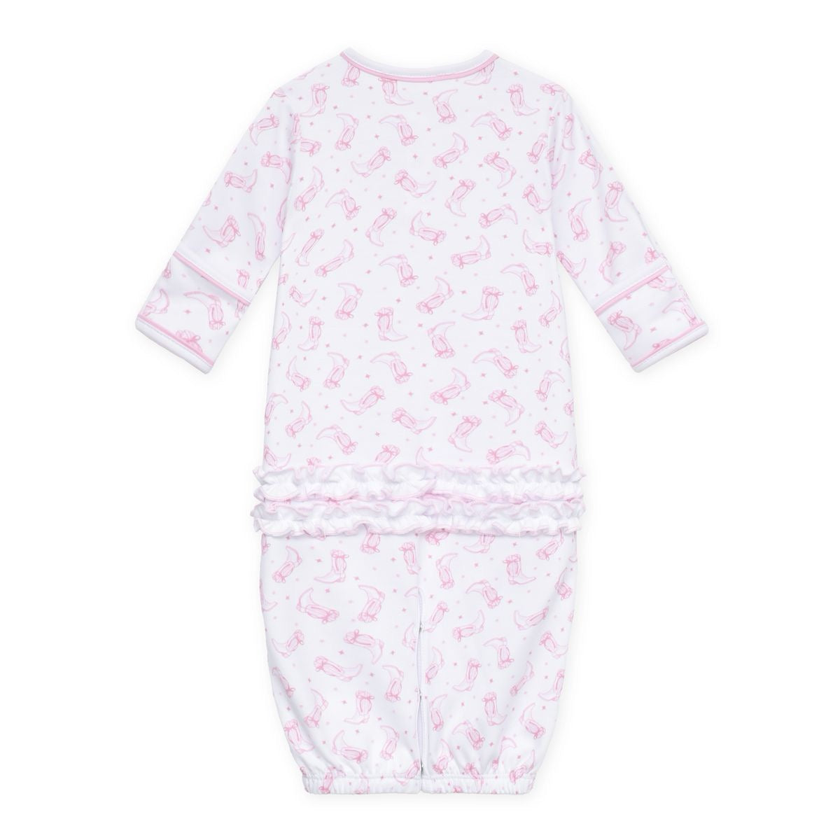 Darling Cowboy Boots Pink Print Ruffle Converter