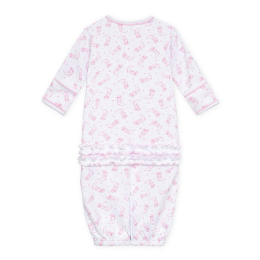 Darling Cowboy Boots Pink Print Ruffle Converter