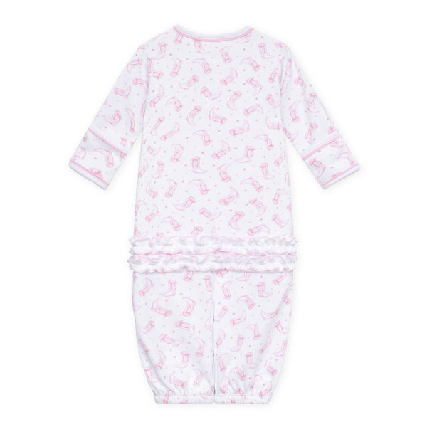 Darling Cowboy Boots Pink Print Ruffle Converter