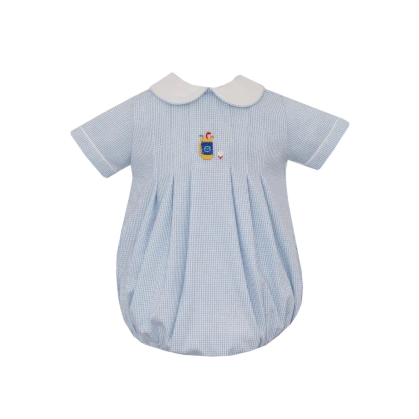 Boy's Blue Check Knit Short Bubble- Golf