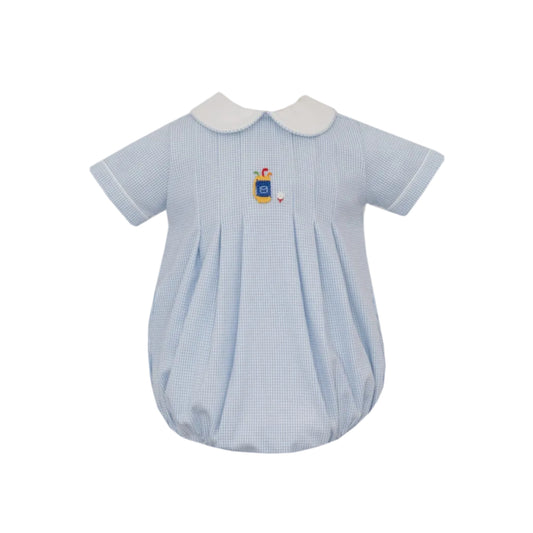 Boy's Blue Check Knit Short Bubble- Golf