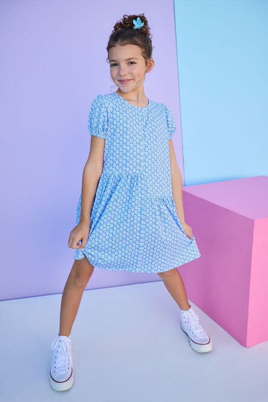 Phillipa Dress-Periwinkle Block Print