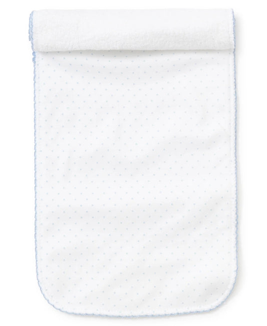 White/Blue New Kissy Dots Print Burp