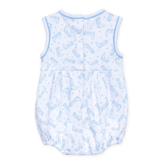 Darling Cowboy Boots Light Blue Print S/less Boy Bubble