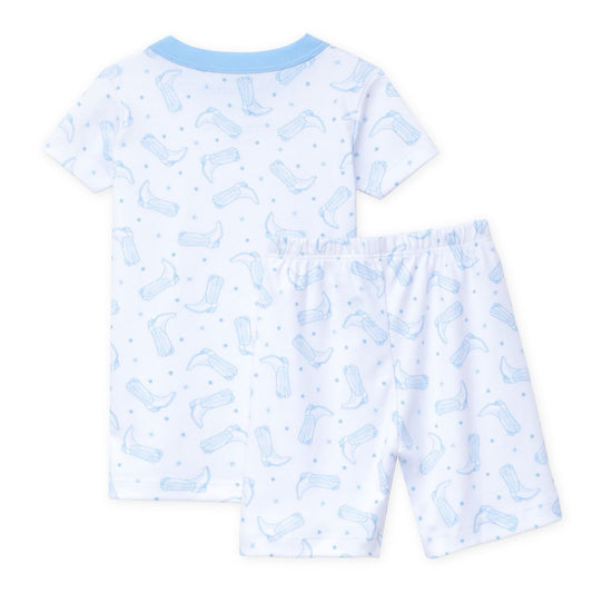 Darling Cowboy Boots Light Blue Toddler Short Pajamas