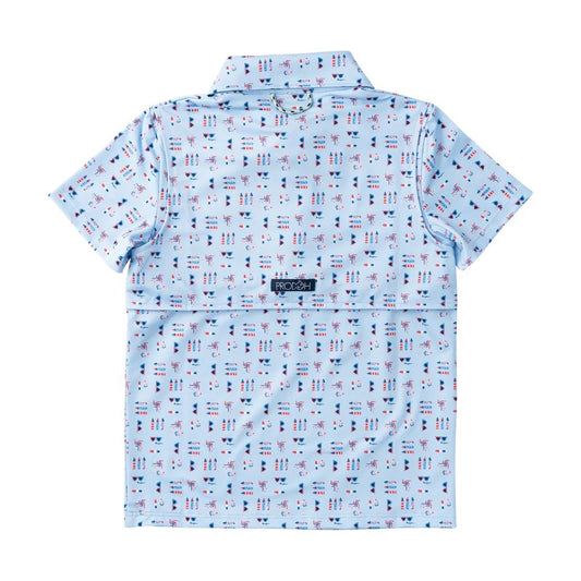 Boys' Short Sleeve Performance Polo, Windsurfer Fourth Print