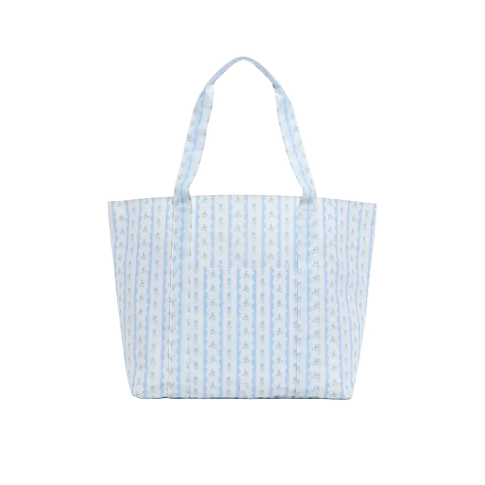 Jumbo Tote- X-Large Tote- Ribbon Floral Blue