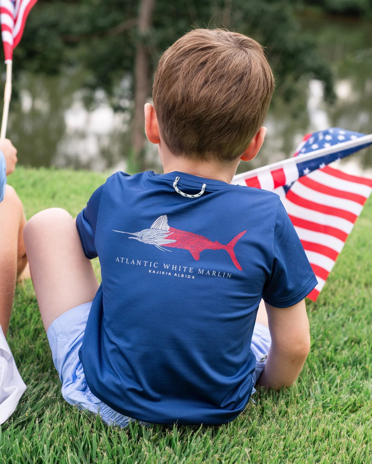Kid's Performance Short Sleeve T-Shirt- Navy Peony