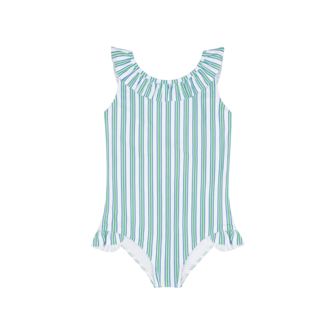 Girls Tamarin Stripe Ruffle Collar One Piece