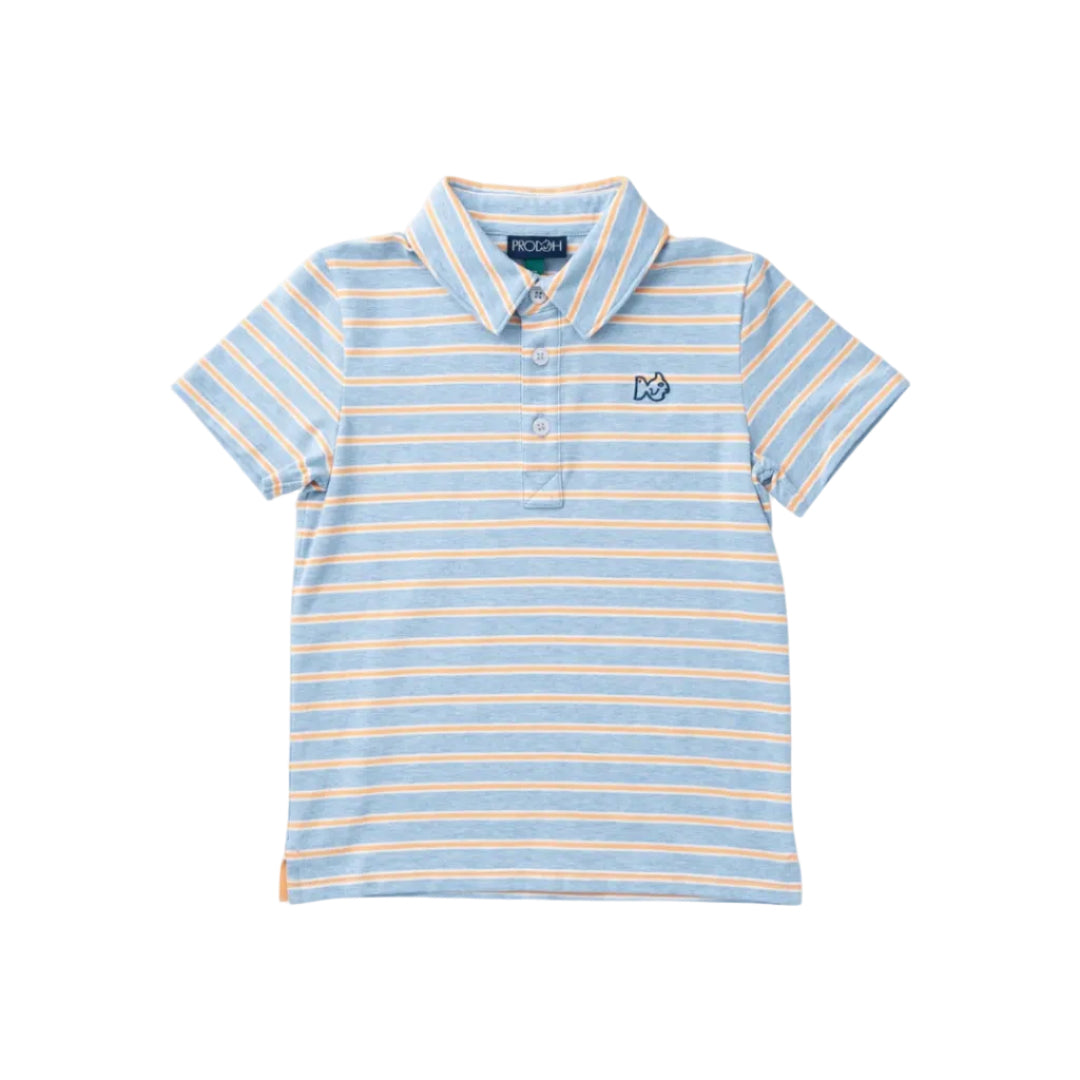Boys' Short Sleeve Too Cool for School Polo- Windsurfer Orange Chiffon Stripe