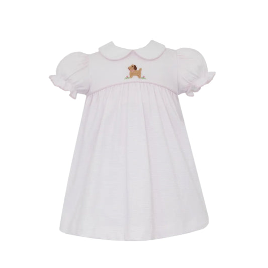 Puppies Girl's Pink Knit Stripe Dress Short Sleeve