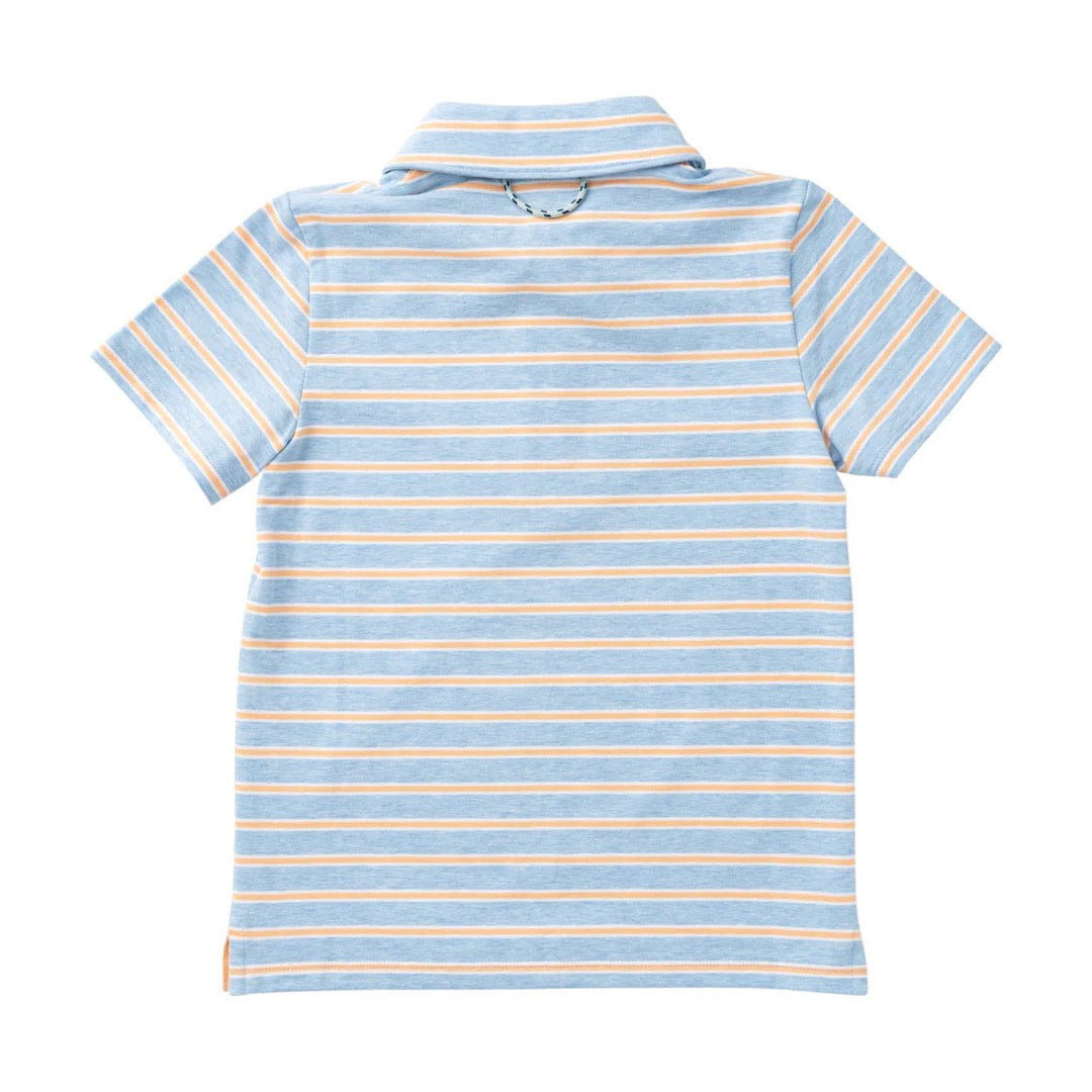 Boys' Short Sleeve Too Cool for School Polo- Windsurfer Orange Chiffon Stripe