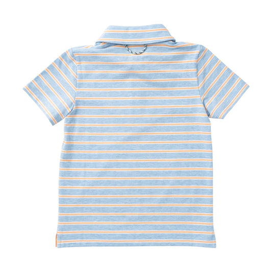 Boys' Short Sleeve Too Cool for School Polo- Windsurfer Orange Chiffon Stripe