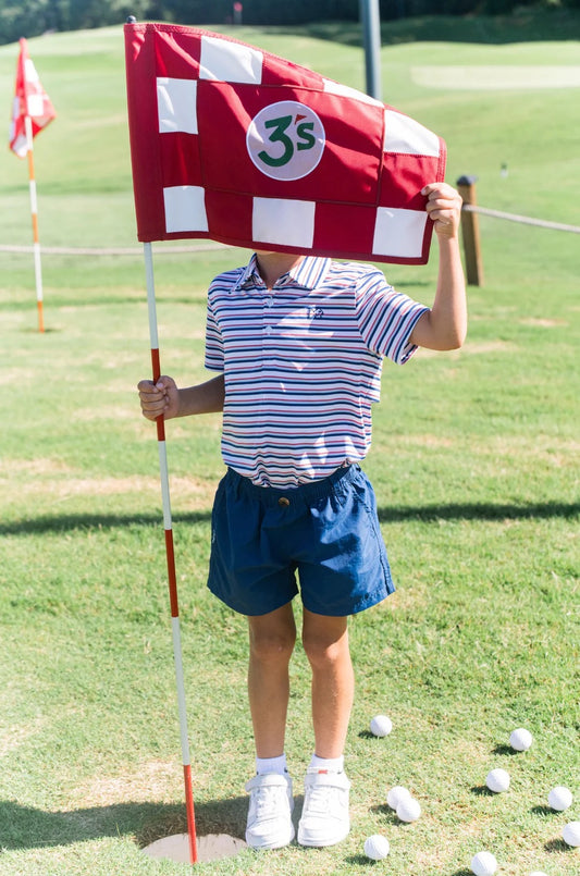 Boys Outrigger Performance Polo- Navy Peony