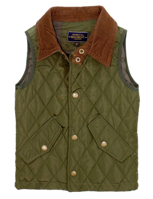 Boys Beaumont Vest Olive