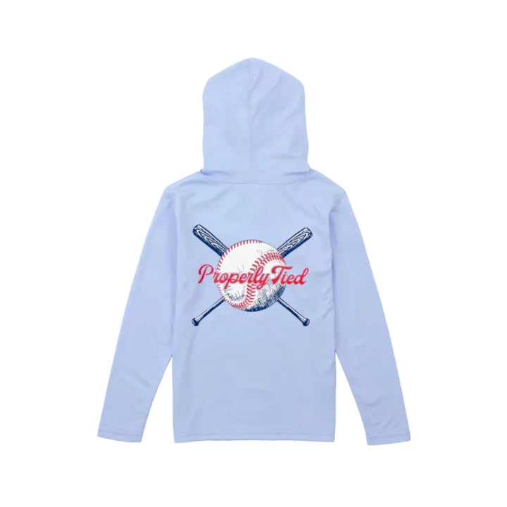 Boys Shade Performance Hoodie Play Ball Light Blue