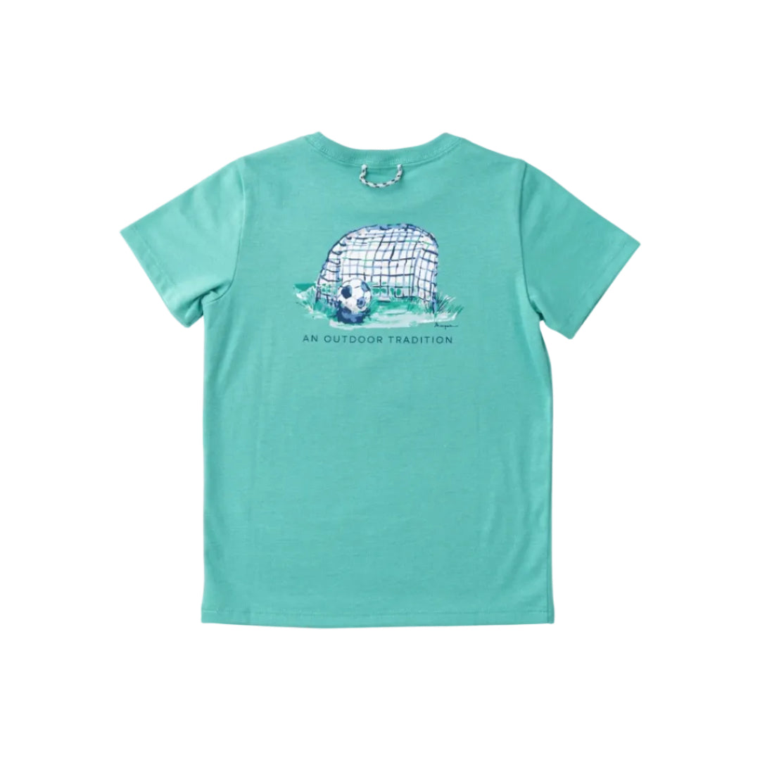 Kids' Short Sleeve Cotton T-Shirt, Marine Green