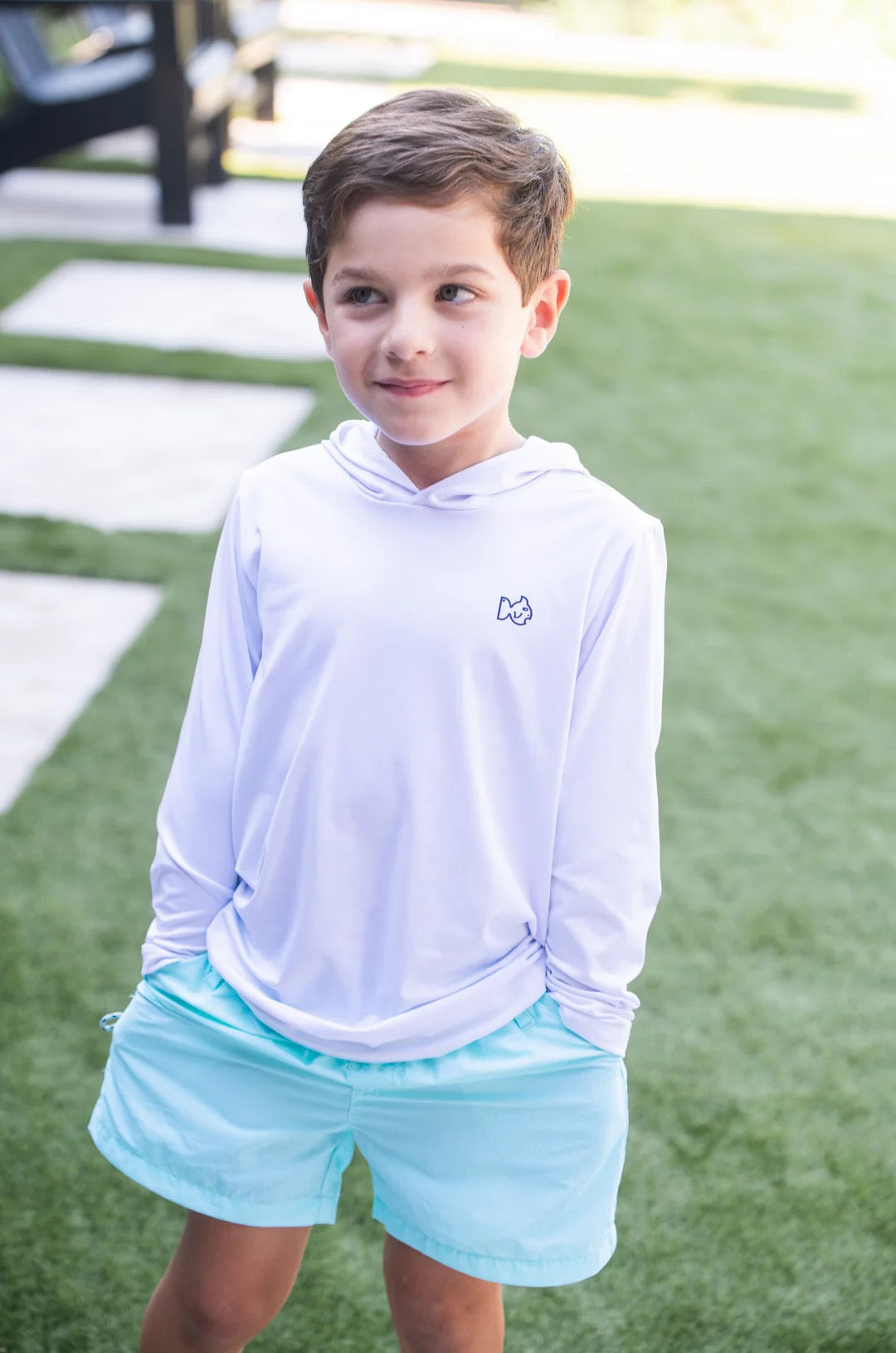 Boys Outrigger Performance Short- Aruba Blue