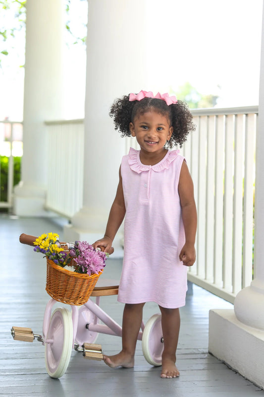 Nora Dress- Light Pink Stripe