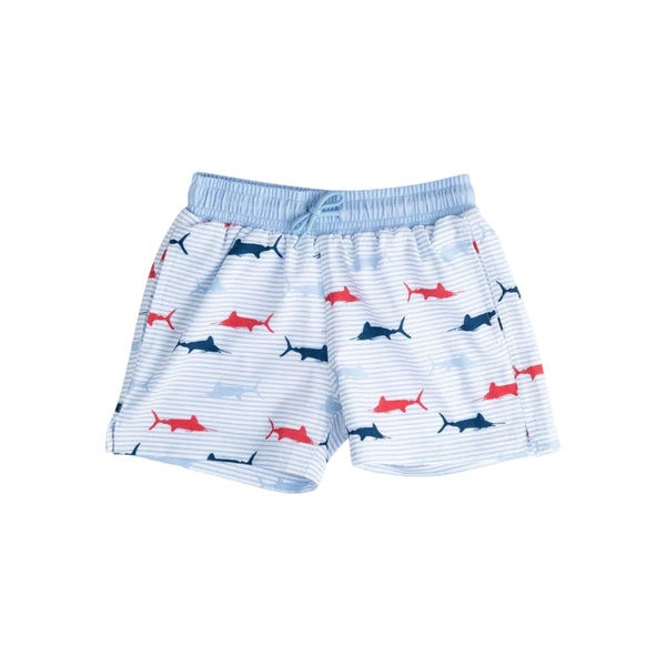 Boys' Boogie Board Swim Trunk-Windsurfer Fish Print