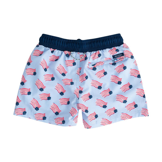 Boys' Boogie Board Swim Trunk- American Flag Print