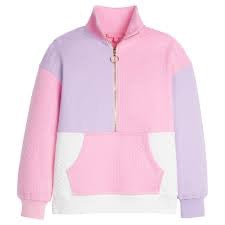 Color Block Pullover Pink & Lilac