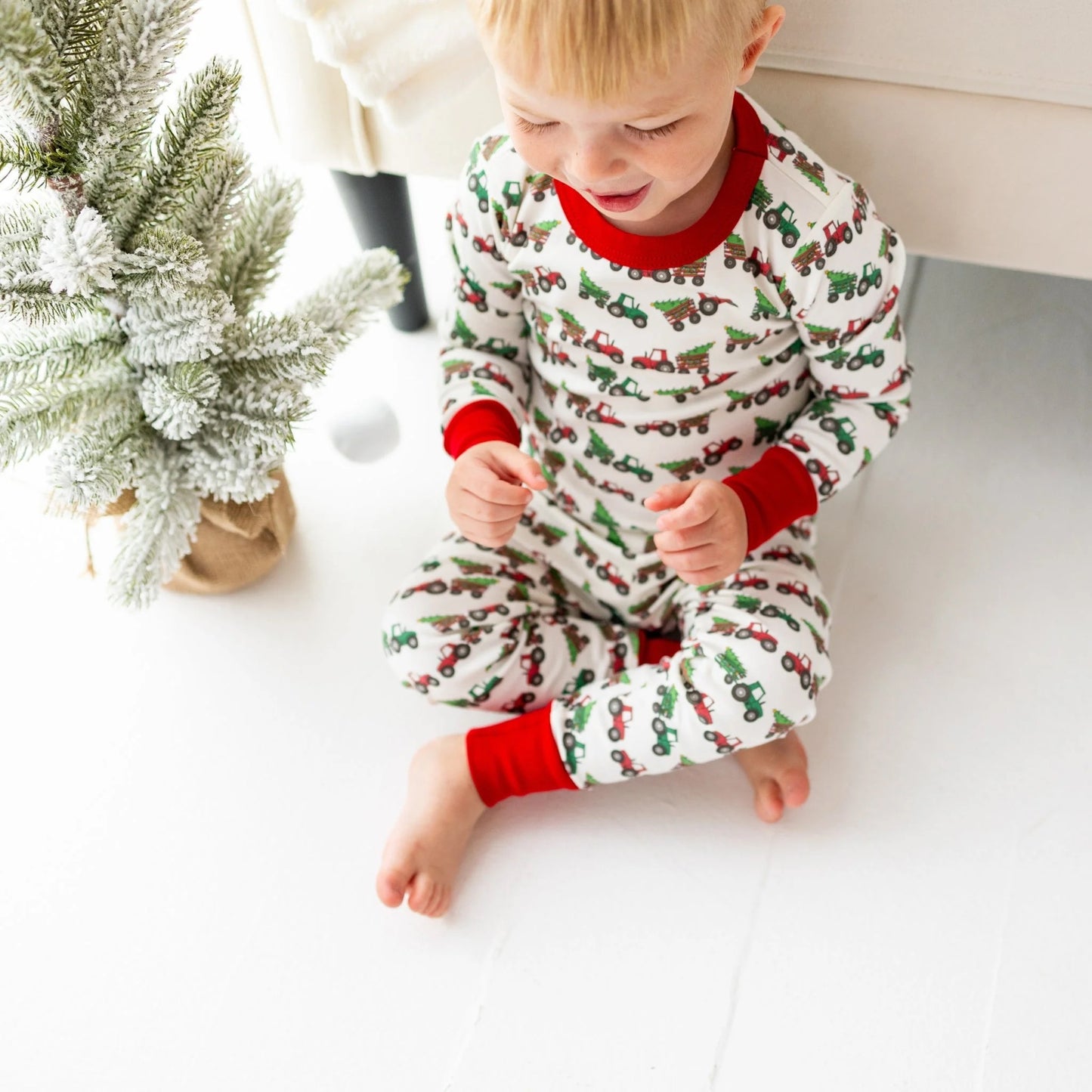 Santa's Tractor Long Pajamas