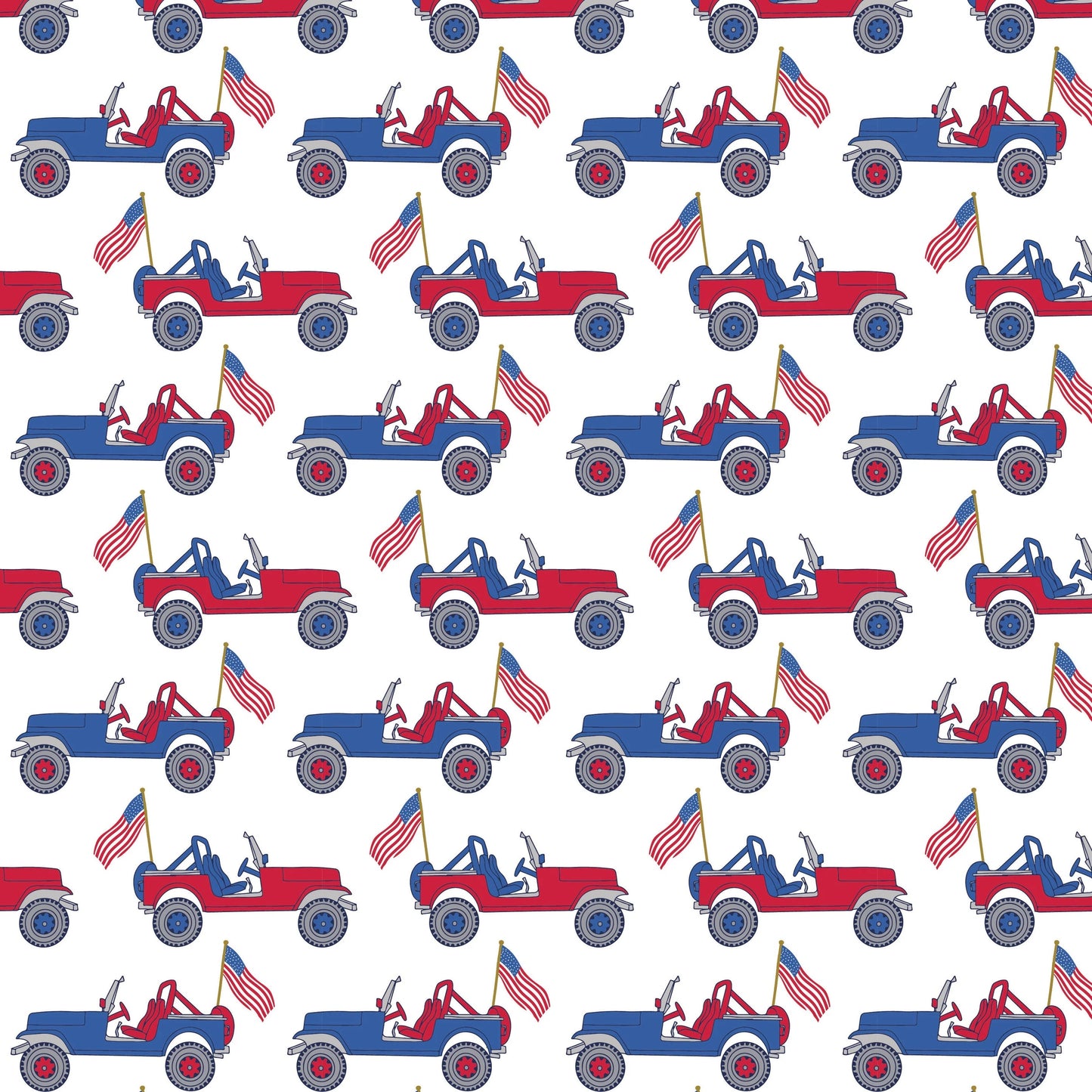 Charles Boys' Short Set- Patriotic Jeeps